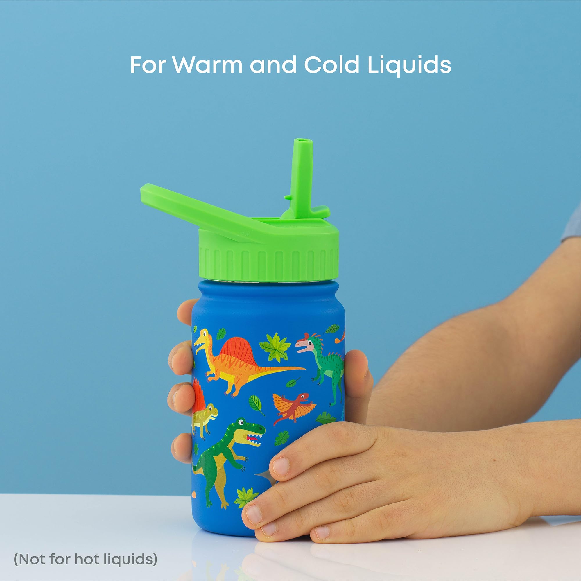 JoyJolt Kids Water Bottle with Straw Lid, 12oz Small Stainless Steel Reusable Tumbler for Kids, Girls, Boys, or Teen, Vacuum Insulated Water Bottle for School, Travel, and Outdoors, Leakproof