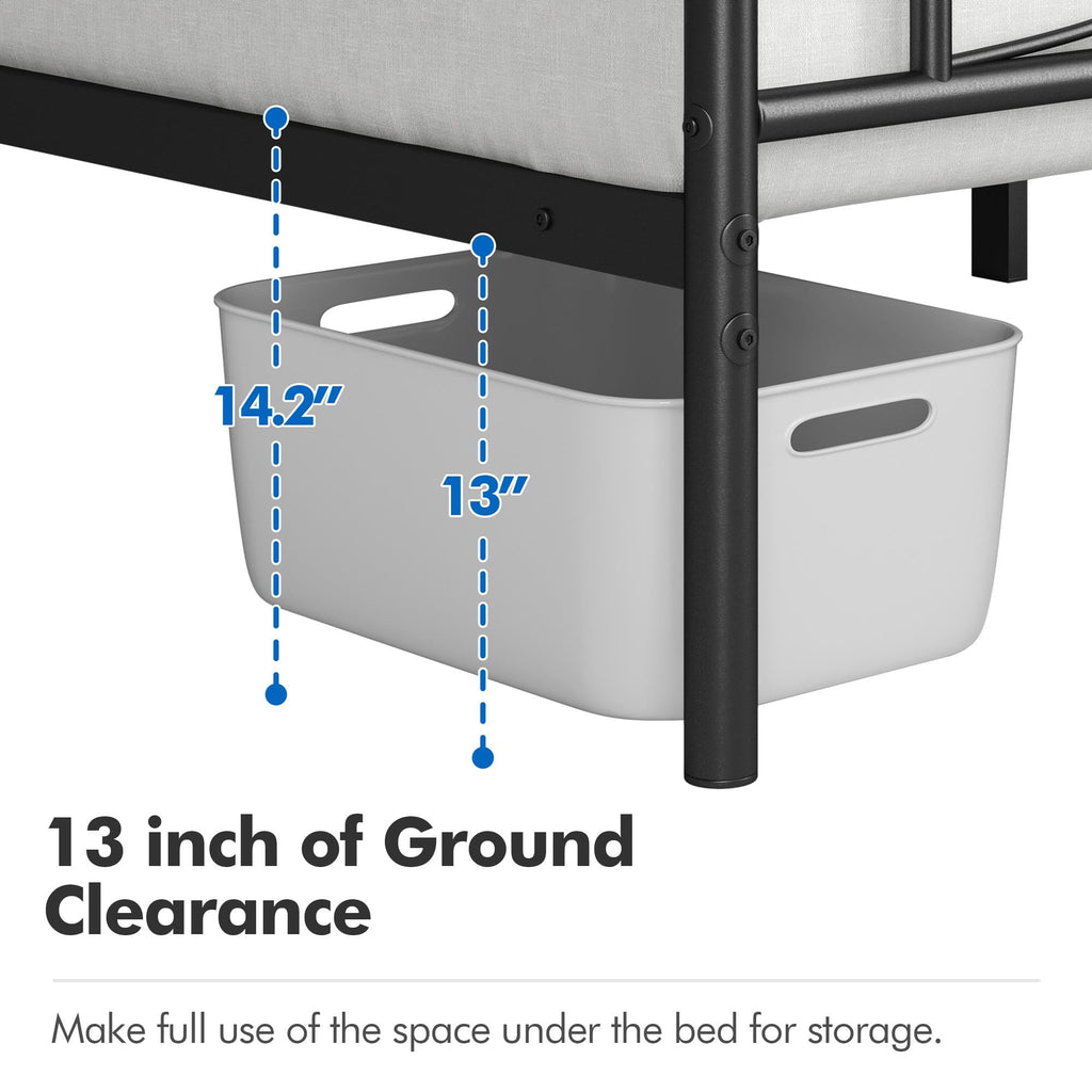 Yaheetech Twin Size Bed Frame Metal Platform Bed with Curved Design Headboard Footboard/No Box Spring Needed/Mattress Foundation/Heavy-Duty Support/Easy Assembly/Black