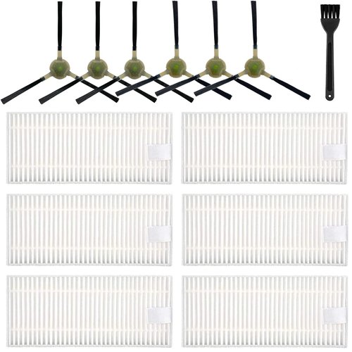 12 Pack Filter Replacement Compatible with OKP Life K2 K3 K3A K4 K5 and Lefant M210 M210S M210B M213 Robot Vacuum,okp life k2 replacement parts 6 Side Brushes,6 Filters