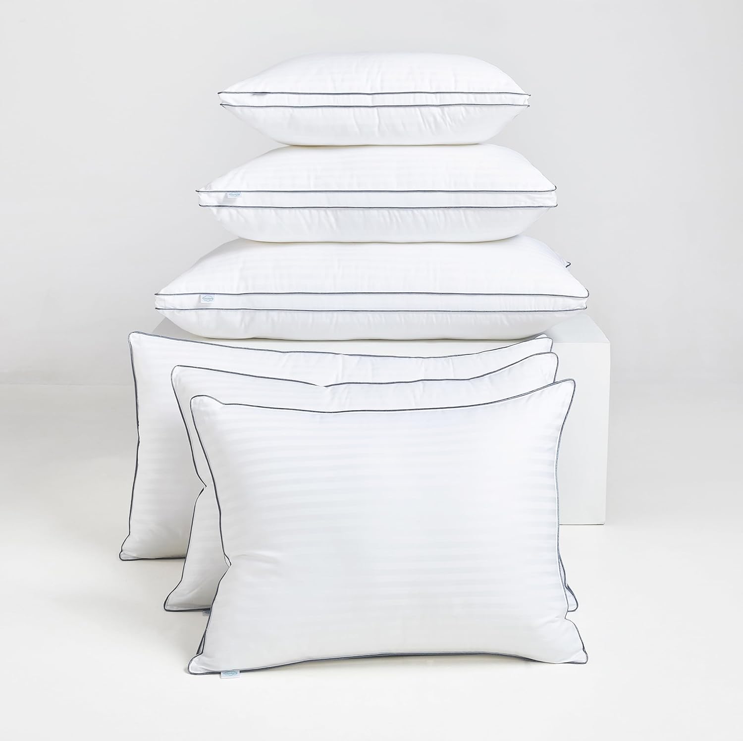 Skiennix Down Alternative Bed Pillows - Medium Support Gusseted Hotel Quality | King Size, Pack of 2