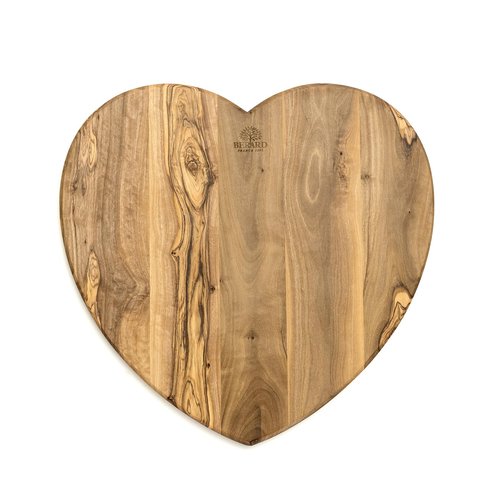 Berard Olive Wood Heart Shaped Cutting Board, 28x17x1.6cm/11x6.7x0.63in, Multiple Use As Cutting Board, Appetizer Platter and Table Decor Piece