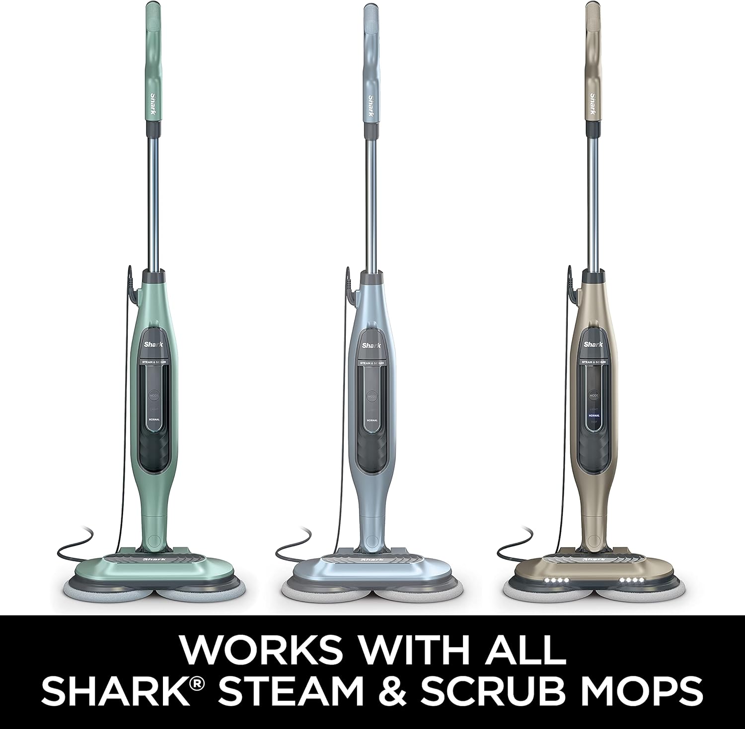 Shark Steam & Scrub Washable Pads - Powerful Cleaning for All Sealed Hard Floors | Compatible with S8001, S8201, S7201 & S7001 - Grey