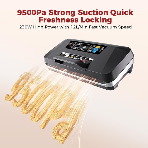 Commercial Food Vacuum Sealer Machine - 10-in-1 Automatic Sous Vide & Meal Prep | 230W Power, Double Heat Seal, Built-in Cutter
