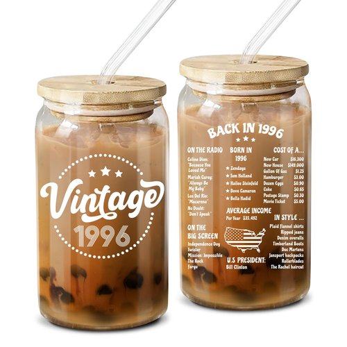 NewEleven 30th Birthday Gifts For Her Women - 30th Birthday Decorations For Woman - 30 Year Old Gifts Idea For Friends, Sister - 16 Oz Coffee Glass
