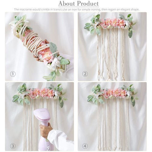 POVETIRE Bow Holder for Girls Hair Bows, Clips Hanging Organizer Baby Headband Storage Hair Accessory Display for Wall Room Baby Nursery Decors (Flower)