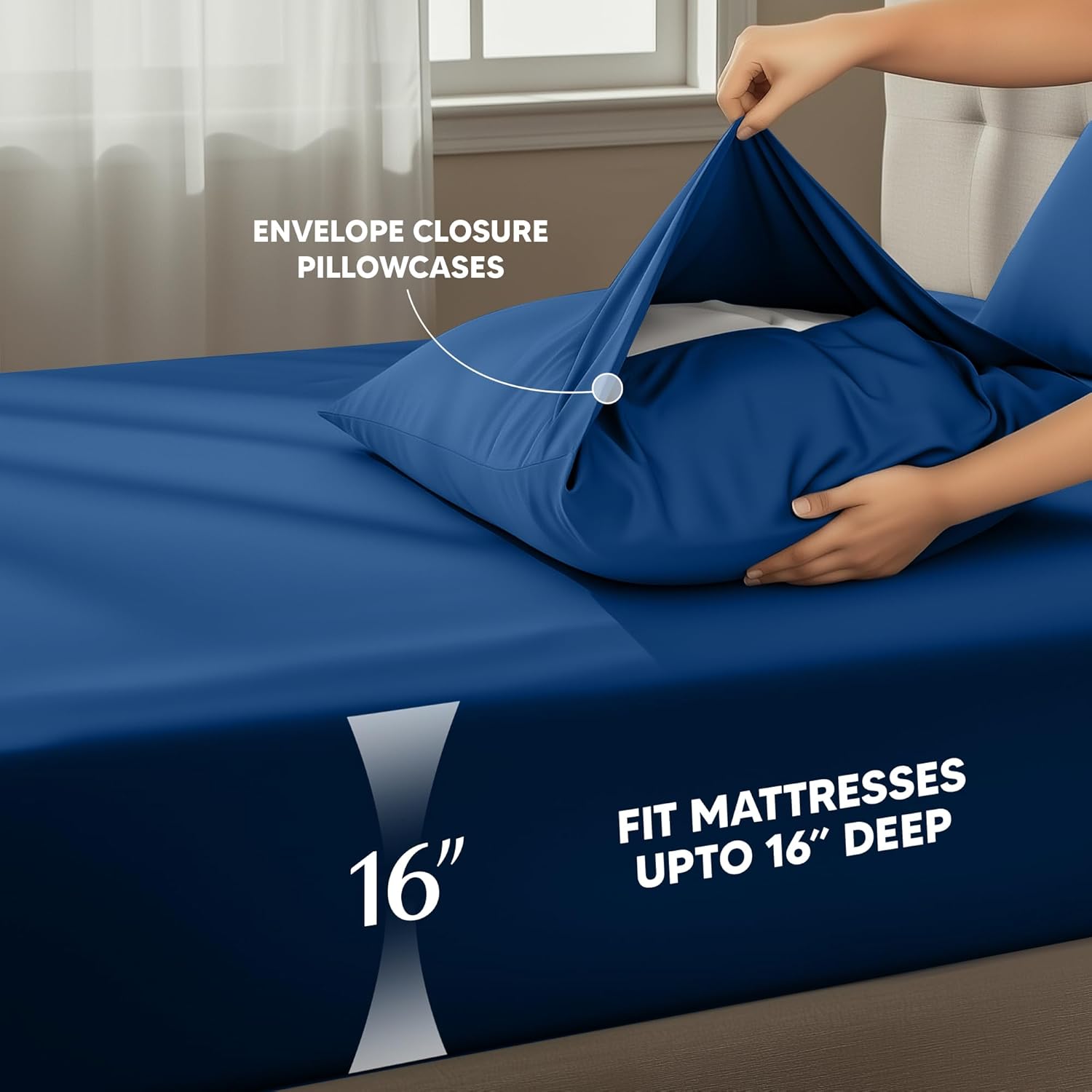 Utopia Bedding King Size Sheet Set - Soft & Breathable 4-Piece Microfiber Bedding | Oeko Tex Certified (Dusk Blue)