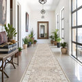 Hallway Washable Runner Rug - Vintage Soft Non-Slip Indoor Carpet for Entryway | 3x16 Beige