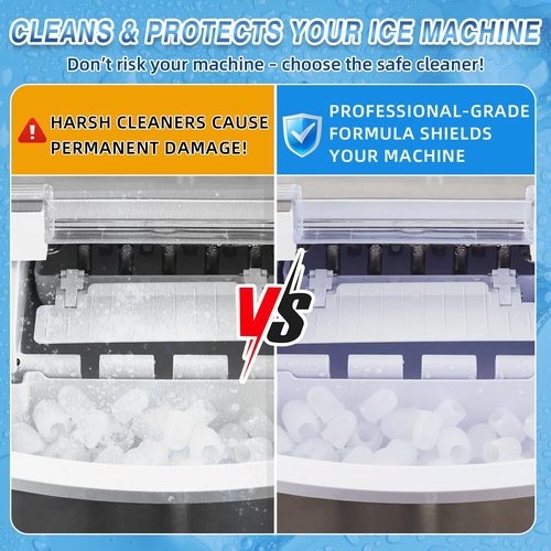 Bellisinno Ice Machine Cleaner Tablets, 36 Pack Countertop Ice Maker Cleaner, Nickel Safe Scale Remover for Countertop, Helps Remove Hard Water and Mineral Buildup