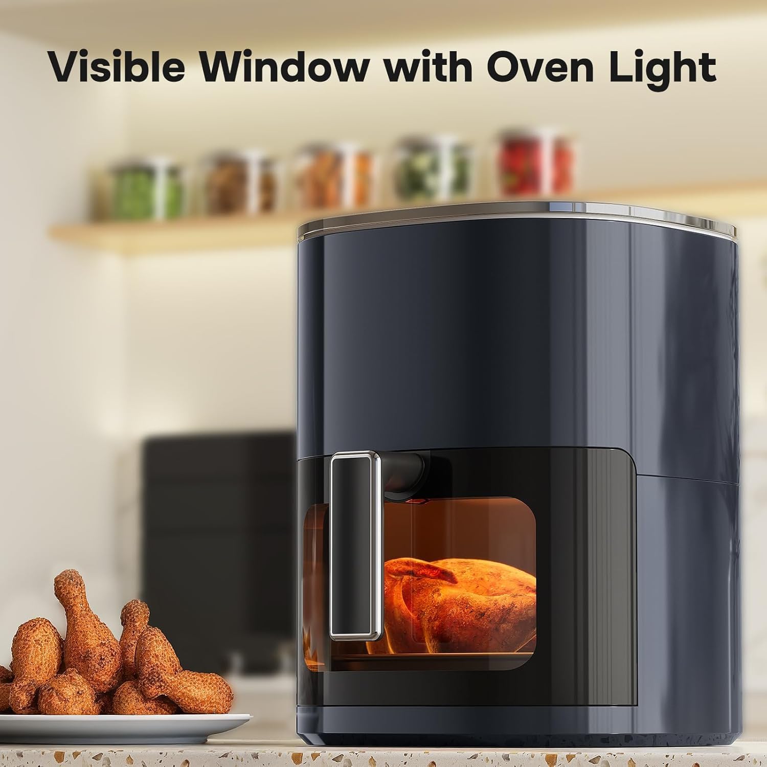 Simple Deluxe 12-In-1 Air Fryer - 6.34 Qt Digital Preset with Visible Window & Nonstick Basket