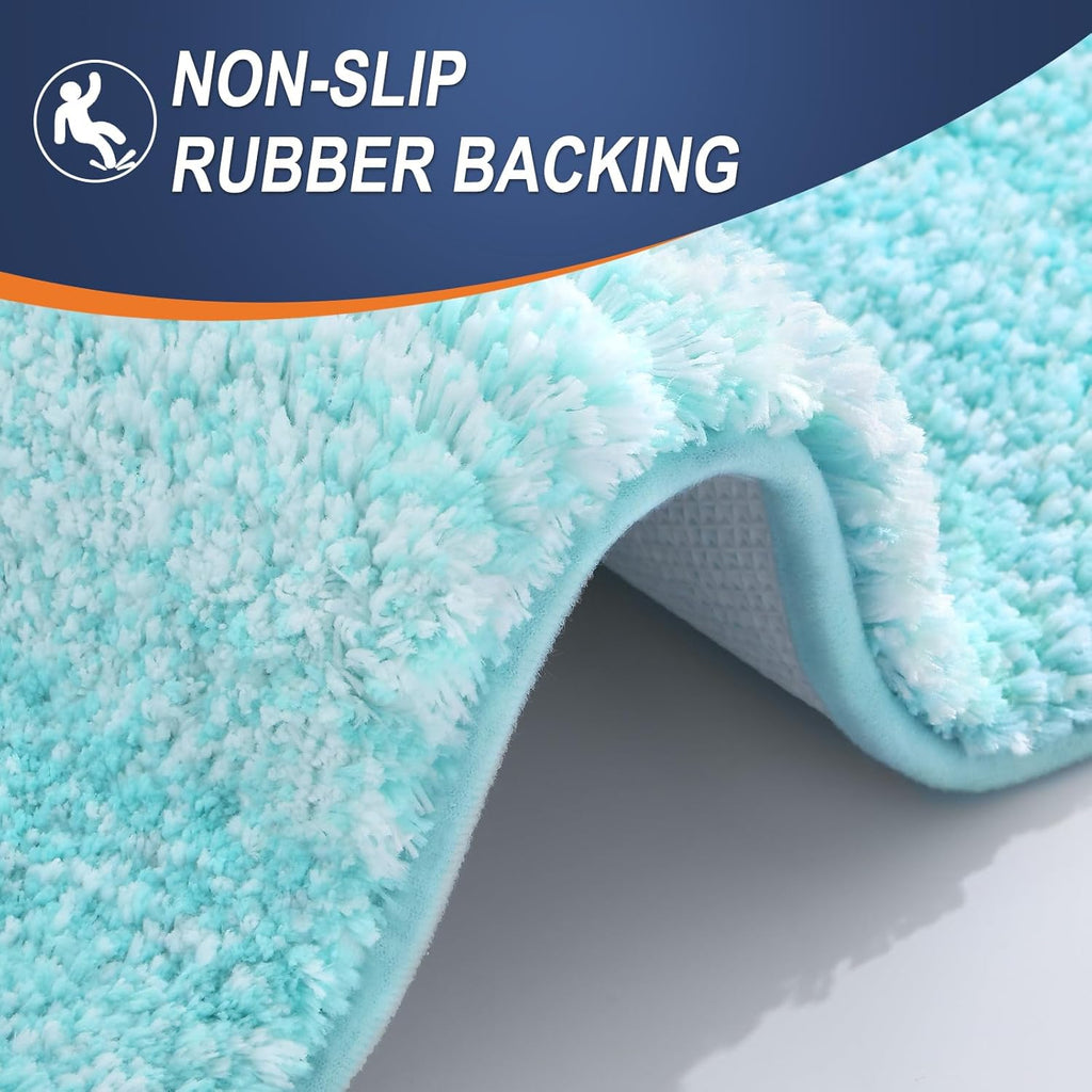 OLANLY Bathroom Runner Rug - Extra Soft Microfiber Mat, Quick Dry & Washable, 47x24, Teal