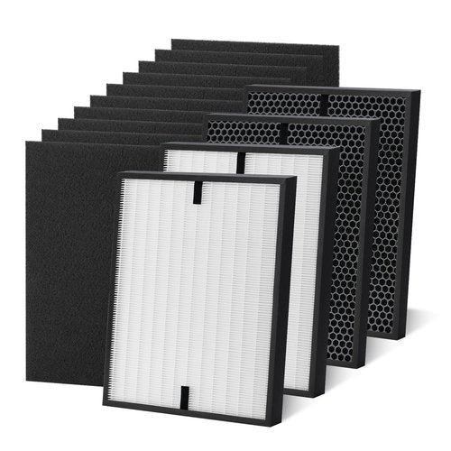[14 Pack] 3000 Air Replacement Filters, Compatible with Air Doctor 3000, 3000M, 3000Pro Air Purifier, Includes 2 High-Efficiency Air Filter, 2 Activated Carbn and 10 Extra Premium Pre-Filters