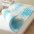 DUMOS Memory Foam Mattress Topper - 2 Inch Cooling Gel Infused Twin Bed Pad for Back & Hip Pain Relief | Soft Blue