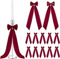 Teenyyou 12 Pcs Red Valentine's Candlestick Bows - 13 Inch Large Self-Adhesive Table Decor for Weddings & Parties