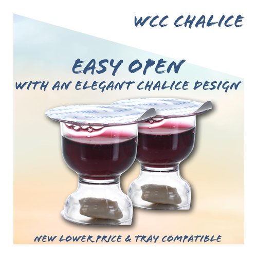 World Communion Cups Gluten-Free Pre-filled Disposable Communion Cups - Concord Grape Juice with bread- (200) Units - Shipping Included