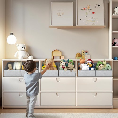 DIMJ Closet Storage Bins - Collapsible Fabric Baskets for Organizing Shelves | Trapezoid Design for Toys, Books, and More