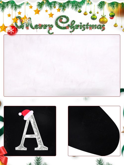 jargebur 20 Inches Initial Monogram Christmas Stocking Personalized,Deluxe Black Velvet Body with Super Soft Plush Cuff Embroidered Letter,Holiday Season Decor (Black, Letter A)