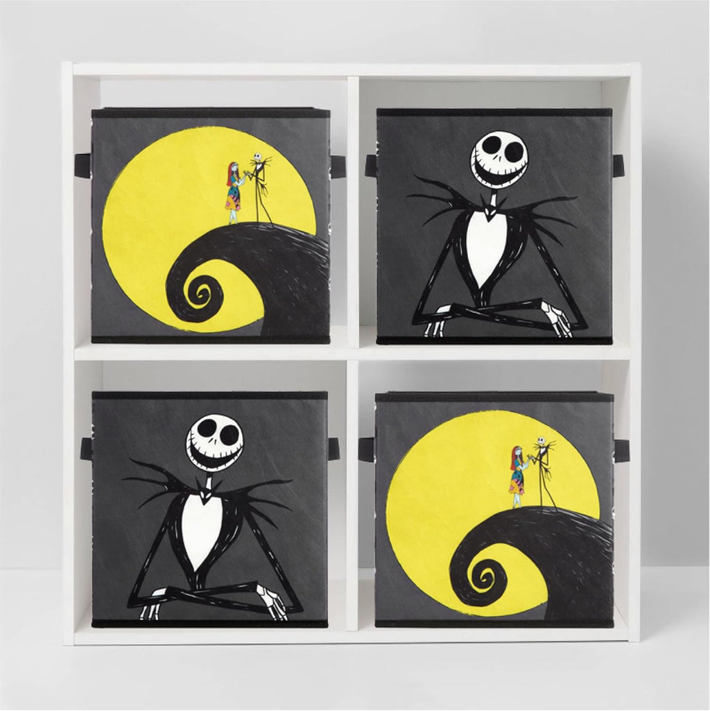 Nightmare Before Christmas Jack and Sally Storage Cubes - Durable 10"x10"x10" with Handles