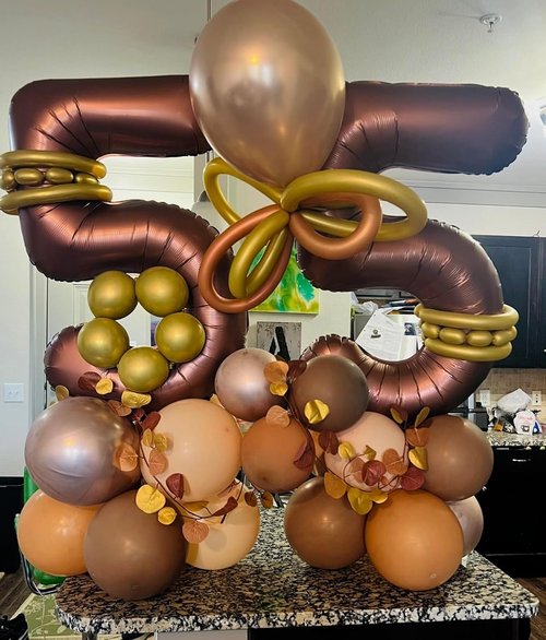 40 Inch Coffee Brown Number 8 Balloon - Perfect for 8th Birthday Parties, Weddings & Graduations