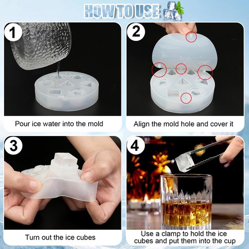 Dice Ice Cube Mold, Silicone Ice Mold with 7 Standard Polyhedral Stereoscopic Dice Cavities, Dice Ice Cube Tray Mold for Whiskey Cocktail Juices and DIY Dices Making