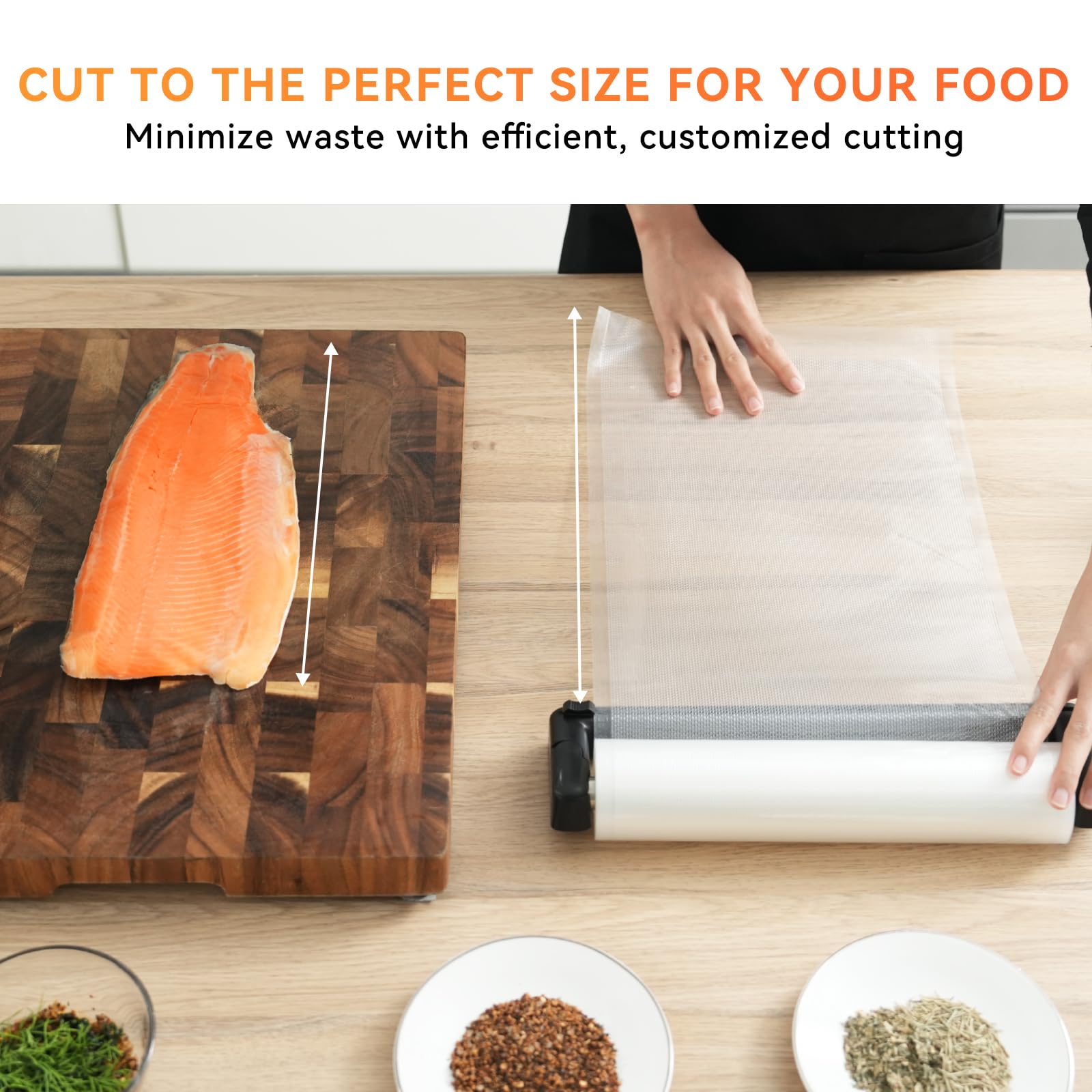 Wevac Vacuum Sealer Bags Rolls with Dispenser, 11"x50' (2 Pack) – Heavy Duty, Leakproof Food Storage for Sous Vide, Meal Prep & Freezer – Compatible with Food Saver