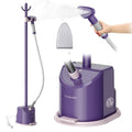Newbealer Standing Garment Steamer - 1500W Full-Size Vertical Clothes Steamer with Foot Pedal, 57.5oz (1.7L) Large Water Tank, 45s Fast Heat-Up, 50-Min Powerful Steaming, Auto-Off (Purple)