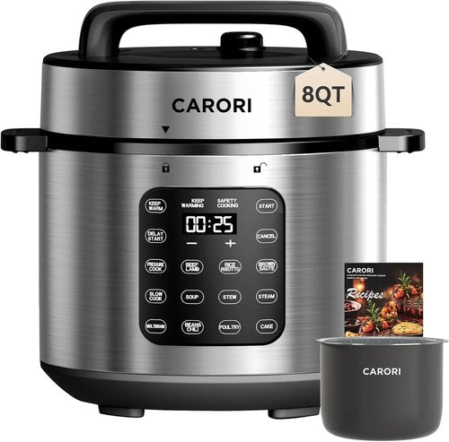 Instant Pot 9-in-1 Electric Pressure Cooker - 1000W Multi-Cooker with IMD Touchscreen, 8 Qt Silver