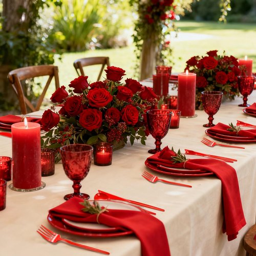 Gudvilla 120pcs Red Plastic Silverware Set Sturdy Red Utensils Disposable Plastic Cutlery Heavy Duty includes Forks and Spoons and Knives Sets for Valentines Day Birthday Graduation Chinese New Year
