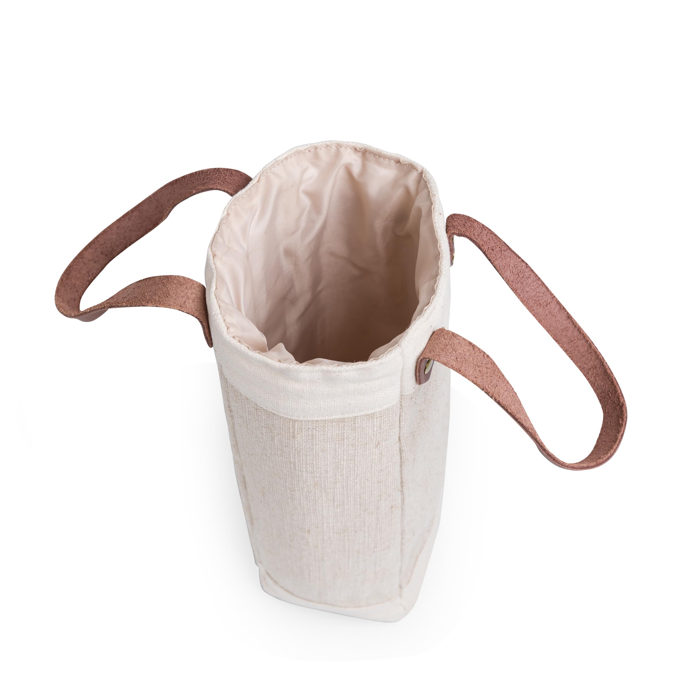PICNIC TIME Pinot Jute Single Bottle Insulated Wine Bag, Wine Tote Bag, Wine Gift Bag, (Beige)