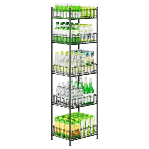 OYEAL Soda Can Organizer for Pantry 5 Tier Water Bottle Organizer Holder for Tumbler Travel Mug Cup, Freestanding Can Storage Organizer for Pantry Kitchen Living Room Organization