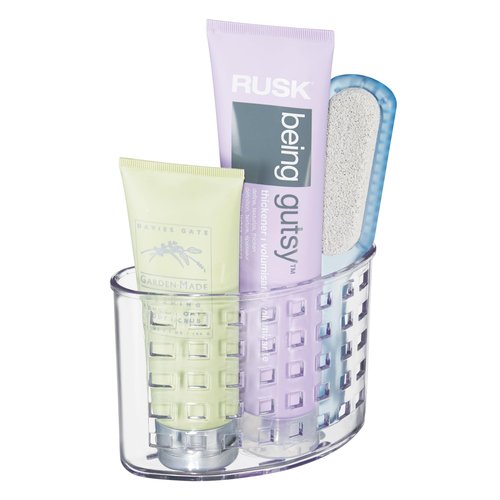 iDesign Suction Cup Shower Caddy Basket - Bathroom Storage Organizer - Clear - Made in USA
