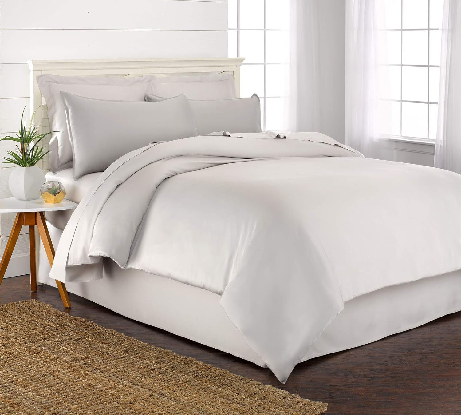 Pure Bamboo King Duvet Cover Set - Luxuriously Soft 100% Organic Viscose, Includes 2 Pillowcases | White