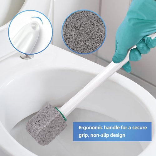 yiweiiwn Pumice Stone Toilet Cleaner with Long Handle Pumice Stone Toilet Bowl Cleaner Rust and Grease Stain Clean Suitable for Toilets Bathroom Sink,BBQ 2Handle and 10Pumices Stones(Gray)