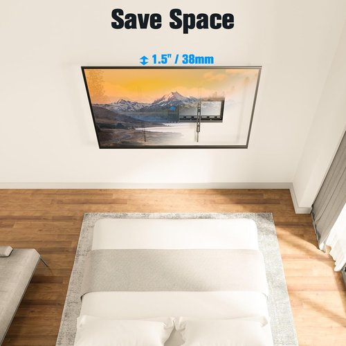 Mounting Dream TV Mount - UL Listed Tilt Design for 37-75 Inch TVs | Includes Lag Bolt Kit & Level