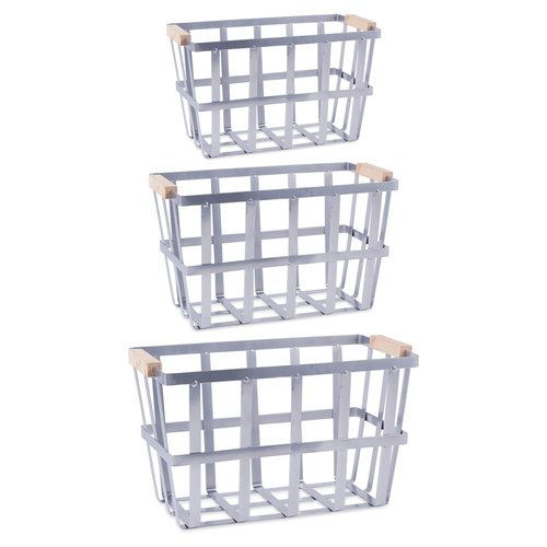 DII Urban Metal Basket Contemporary Storage Container, Galvanized, Basket Set, 3 Piece