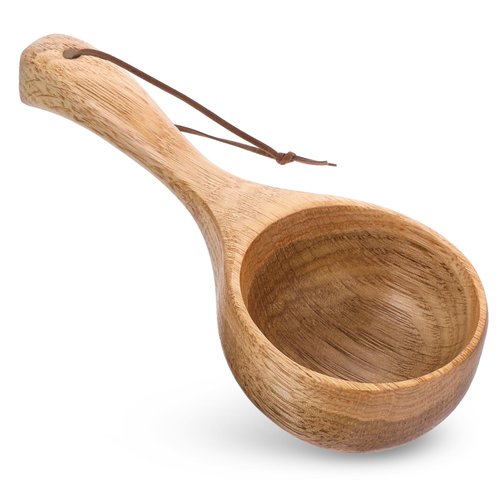 Giantree Wooden Kitchen Scoop, Wooden Bath Salt Ladle Rice Spoon Multipurpose 8.3 Inch Large Capacity Wooden Ladle Sauna Water Scoop for Cooking Stirring, Bath Salt, Canisters Flour