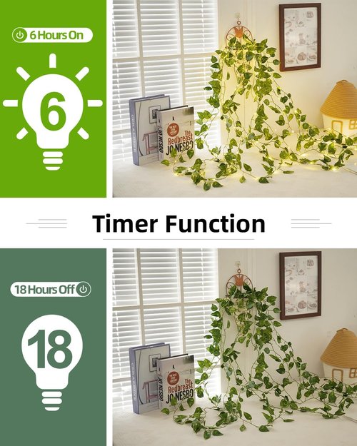KASZOO 33ft 100 LED Fairy Lights - Battery/USB Operated Pothos String Lights with Remote for Bedroom & Garden Decor