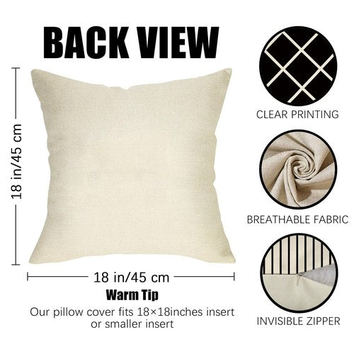 Fahrendom Modern Geometric Decorative Throw Pillow Covers 18 x 18 Set of 4, Black White Striped Porch Patio Outdoor Pillowcase, Abstract Minimalist Farmhouse Sofa Couch Cushion Case Home Decor