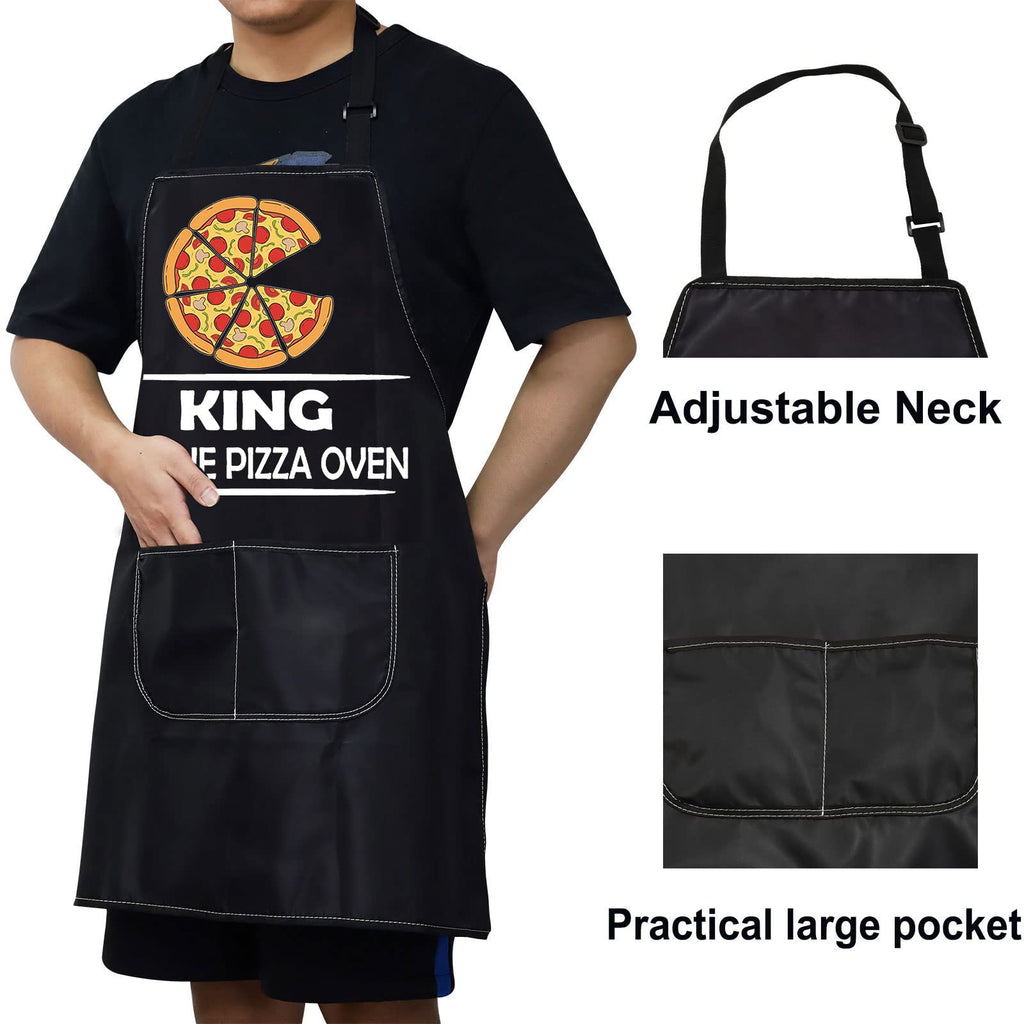 BWKTOP Pizza Maker Apron - King Of The Oven Pizzeria Apron With Pocket For Chef Dad