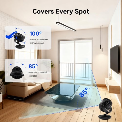 SIGBOT Fan for Bedroom with Remote,Ultra Quiet Desk Fan,with 3 Modes,8 Speeds,9-Hour Timer,10 inch,High-Velocity Air Circulator Fan,Oscillating Table Fan,Touch Control,for Home,Dorm,Clinic & Office