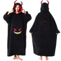 Rivage Nuancé Wearable Blanket Hoodie for Women, Soft Hooded Blanket for Women and Men Robe for Home Lounge (Black)