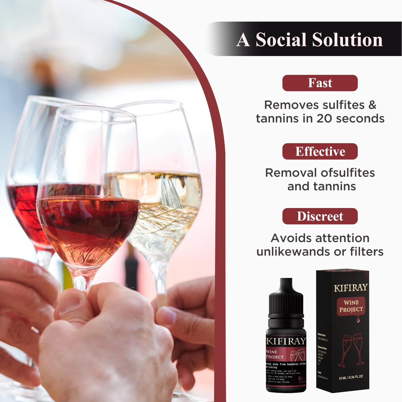 Wine Project Sulfite Filter, Reduces Headaches and Allergies, 1-9 Drops，Enhance wine tasting enjoyment and preserve original flavor, ideal choice for wine lovers（10ml）