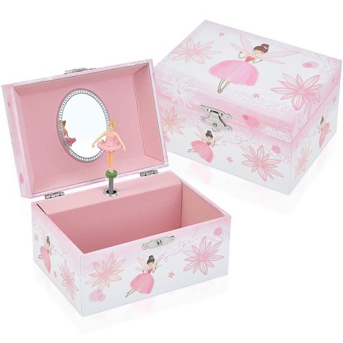 TAOPU Girl's Gift Music Box with Spinning Ballerina,Fairy Design Musical Jewelry Box for Kids Jewel Storage,Toys for Girls