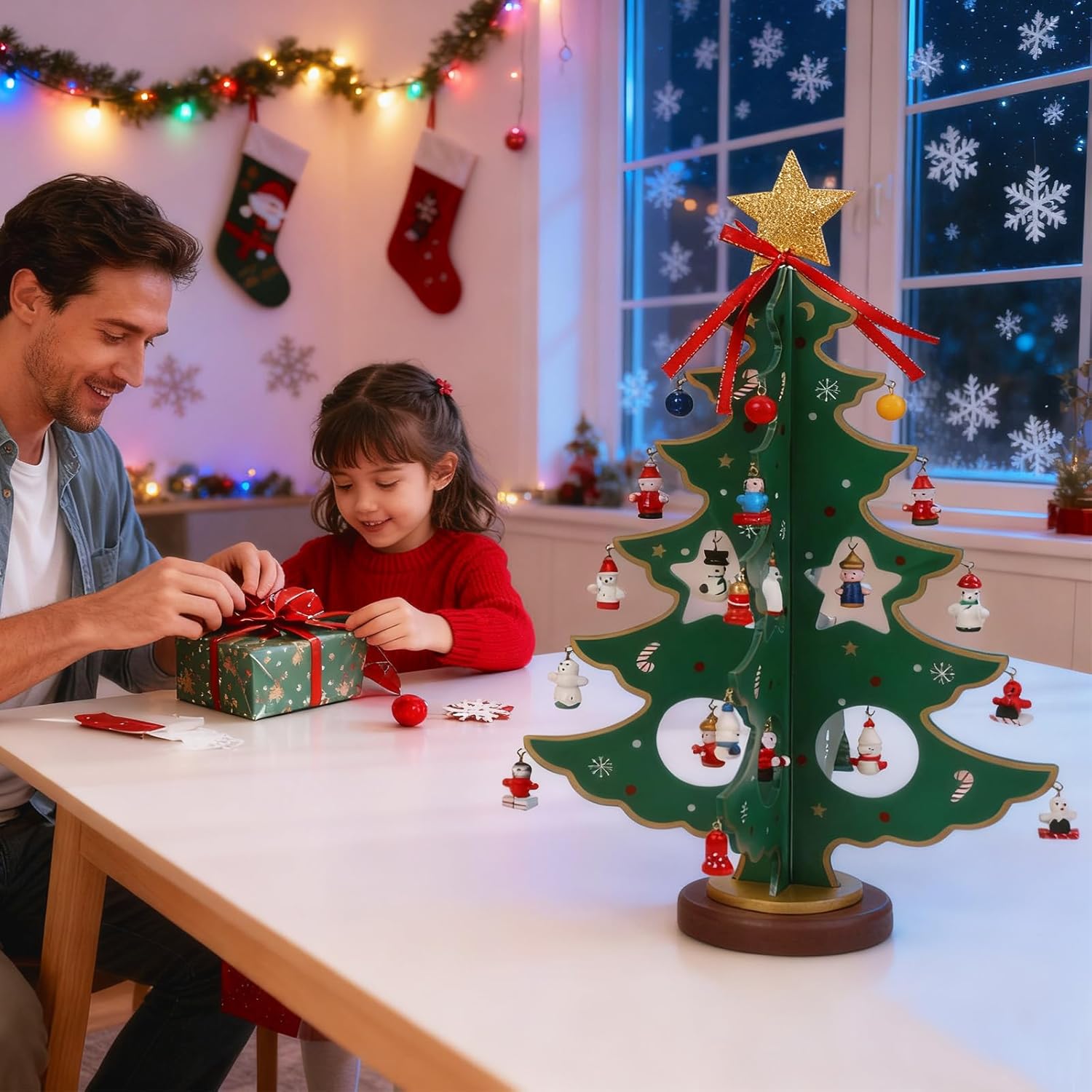 ZEEYUAN Christmas Advent Calendar - 24-Day Countdown Tree Decoration for Kids & Home Decor