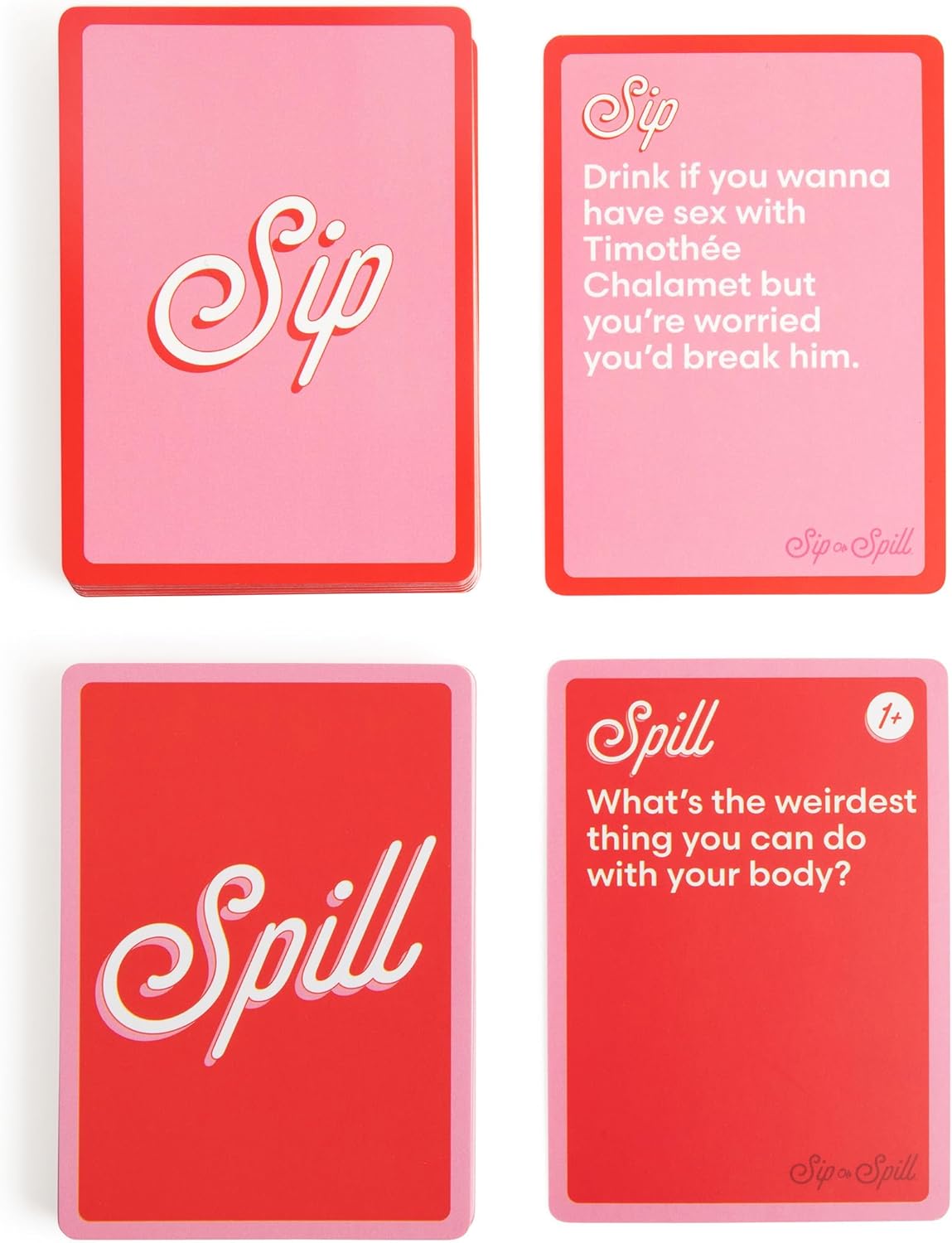 Sip or Spill | Fun Party Drinking Game for Adults - 200 Cards & Instructions Included