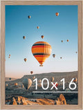 JCJMY 10x16 Rustic Brown Picture Frame - Durable Wall Mounting for Horizontal or Vertical Display