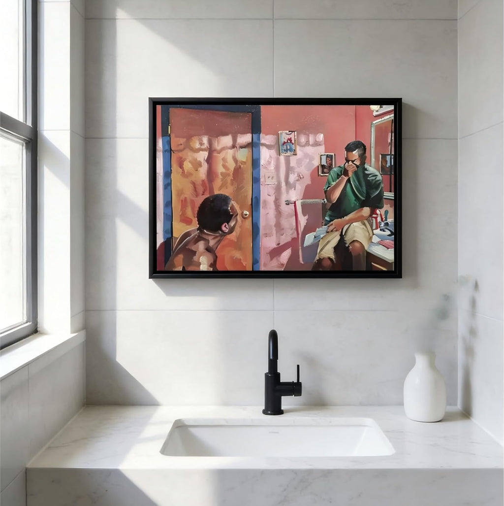 Skiennix Funny Bathroom Canvas Wall Art - Humorous Toilet Decor Print | Modern 8x10in Oil Painting
