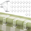24 Pcs Clear Tablecloth Clips for Indoor Outdoor Tables, Plastic Table Cloth Holder Clips for Thick Tables, Picnic Table Clip Clamps Large