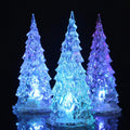 Acrylic Christmas Tree Lamp - 3 Pack Enchanted Color-Changing Lights | 5 x 2 Inch Mini Decor