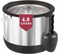 5QT/4.8L Insulated Ice Bucket for Parties, Large Capacity Double-Wall Beverage Bucket with Scoop & Lid for Champagne, Wine, Cocktail (Black)