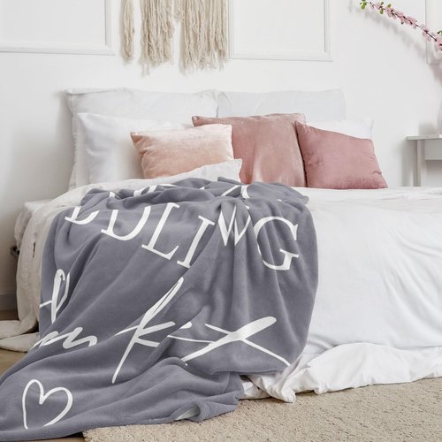 Pubrave Gifts for Her/Him/Girlfriend/Boyfriend/Wife/Husband, Anniversary Christmas Wedding Engagement Gifts for Couples/Women/Men, Romantic Couple Cuddling Blanket Grey 60x50in